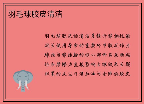 羽毛球胶皮清洁